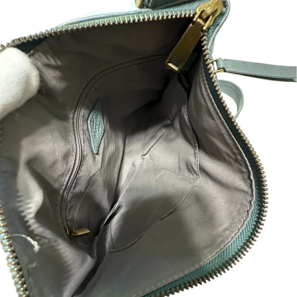 Fossil Explorer Leather Crossbody Bag Teal Blue 11x9x2.5" – Excellent Pre-Owned - Picture 11 of 16